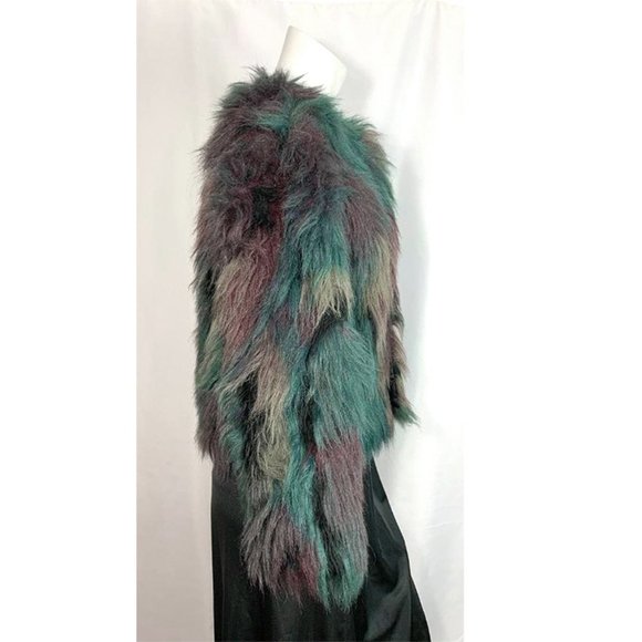 ZARA Faux Fur technicolor jacket - Picture 2 of 7